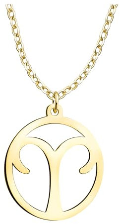 Sofia Milani - Damen Halskette 925 Silber - vergoldet/golden - Widder Sternzeichen Anhänger - N0733