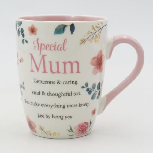 Bone China Mum Mug - Floral Sentimental Verse Cup for Mum - Quality Gift for Birthday, Christmas, Mother’s Day