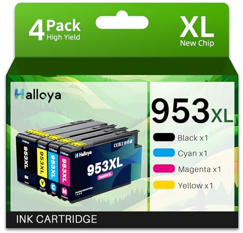 Halloya 953 XL 953XL Druckerpatronen Kompatibel für HP 953XL Multipack Kompatibel mit HP Officejet Pro 8710 8715 7720 7740 7730 8720 8730 8210 8725 8715 8740 8218 (4er-Pack)