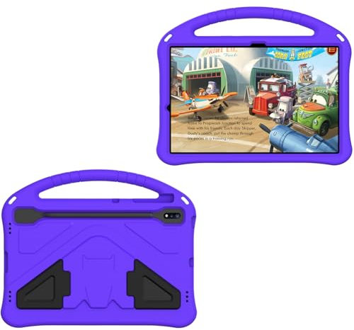 Schutzhülle Kinderhülle kompatibel mit Samsung Galaxy Tab S9 Fe Plus Tablet-Hülle 12,4 Zoll (2023) SM-X610/SM-X616 Tab S9 Fe 5G x616B Tablet-Hülle, sturzsicher, stoßfest, schützender Griff, Ständer Hü