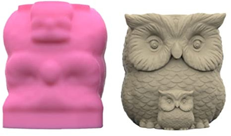 Mini Mother and Son Cat Owl Silicone Molds Storage Box Mold for Making Succulent Plant Pot Flower Pot Candle Holder,Silicone Molds for Resin