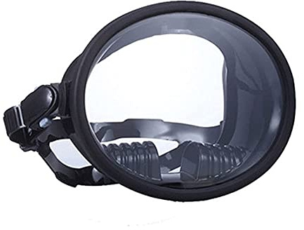 HTDVIG Retro Tauchermaske aus transparentem Silikon mit Vollschnorchel und Kompensator