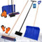 KOTARBAU® Set Schneeschaufel mit Holzgriff 135 cm Straßenbesen mit Stiel 150 cm Eisschaber 119 x 20 cm + Handschuhe Schneeschieber Schneeräumer Schneeschaufel Holz Stiel zur Schneeräumung
