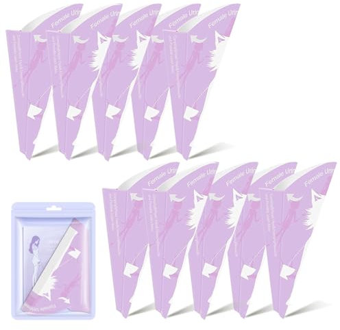 Urinoir Portatif étanche pour Femmes,Urinoir Jetable pour Femme,Pipi Debout Femme Pliable,aux Femmes de Faire Pipi Debout,pour Femme Enceintes Camping Randonnée et Activités de Extérieur,10 pièces