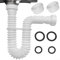 Oniissy Flexible Sink Drain Pipe 1-1/2 & 1-1/4 Garbage Disposal P-trap with Adapter,Expandable Flexible P-Trap Pipe,Sink Waste Trap for Kitchen Sink Drain & Garbage Disposal