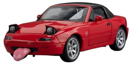 1:32 Für Mazda MX-5 Legierungs-Sportwagenmodell Druckguss-Metall Süßes Auto-Fahrzeugmodell Hohe Simulation Klang- Und Lichtkollektion Modellauto(Rot)