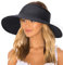 Mayoii Sun Hats for Women UK UV Protection Wide Brim Foldable Straw Hat Beach Cap for Summer Outdoor Fishing Large Brim Breathable Sun Visors for Women with Ponytail (UK, Alpha, One Size, Black)
