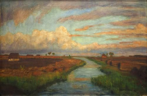 WYKUJMYTO Berühmte Gemälde Moderne Kunstdrucke Bild Druck Auf Leinwand Berühmtes Gemälde von Otto Modersohn Poster Kunstwerke für Wohnzimmer Dekoration 60x90cm