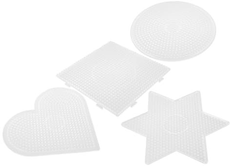 YARNOW 4stücke Transparente Geometrische Vorlagen Für DIY-bohnen Schablonen-Puzzles Für Junge Mädchen Fördert Kreativität Und Räumliche Fähigkeiten Sicheres Kunststoffmaterial