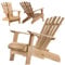 KADAX Adirondack Stuhl, Gartensessel aus Holz, Gartenstuhl mit Hoher Rückenlehne und Armlehnen, Relaxstuhl, Outdoor Holzsessel für Garten (Dunkel)