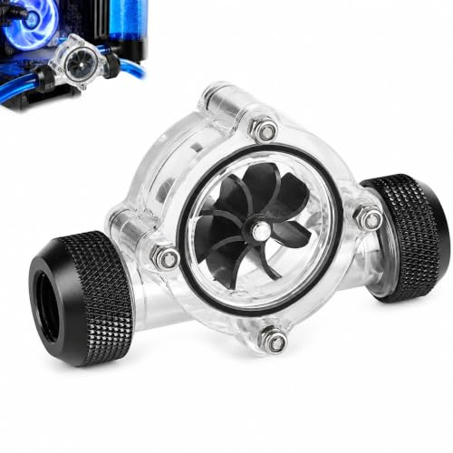 Ouitble Durchflussanzeige G1/4 8 Impeller Gewinde Wasserflussanzeige Buchse zu Buchse Durchflussmesser Indikator für PC Wasserkühlsystem