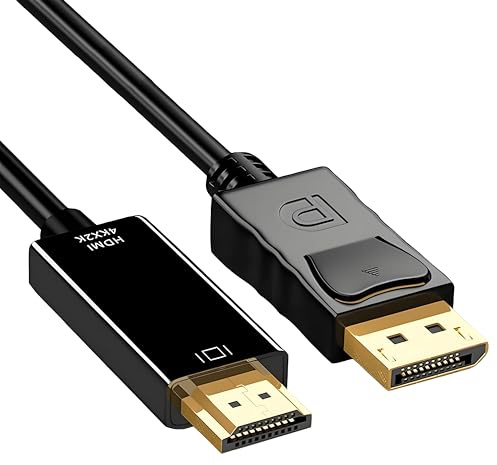 MejaRizon DisplayPort auf HDMI Kabel 1M, DP auf HDMI 4K@30Hz, PVC,HDMI Displayport Kabel Display Port HDMI Kabel für Monitor, Projektor, Laptop, PC, AMD, TV - Kompatibel Mit Display Port
