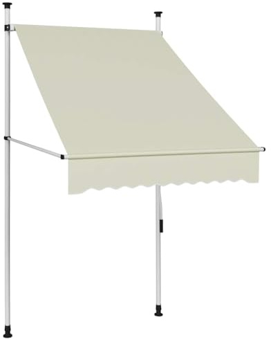 Ordellia Tenda da sole manuale per finestra, 180 g/m², in poliestere con rivestimento in PU, larghezza 100 cm, caduta 120 cm, telaio in acciaio, idrorepellente, resistente ai raggi UV, per balcone