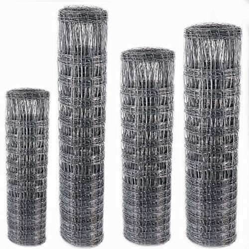 Práctico Cerca Salvaje 100m De Aquagart 150/12/30I + 1 Tensor Gratis Knotengitter Valla Altura 150CM, 12 Horizontaldrähte Maschenbreite: 30 CM I Alambrada Rollzaun Cerca de Bosque Cercado Galvanizado