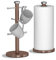 Morphy Richards 974039 Accents Kitchen Roll Holder and Mug Tree Set, Stainless Steel, Copper, 15 x 15 x 34.5 cm