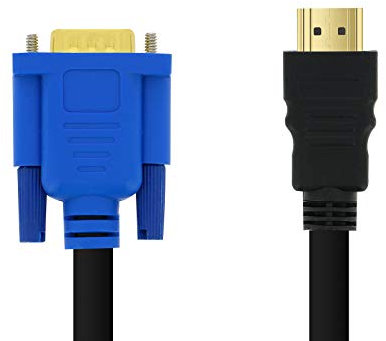 Linq Adattatore HDMI Maschio a VGA Maschio Cavo Video 1,8 m Lunghezza Compatibile Laptop/Proiettore/Monitor - Nero
