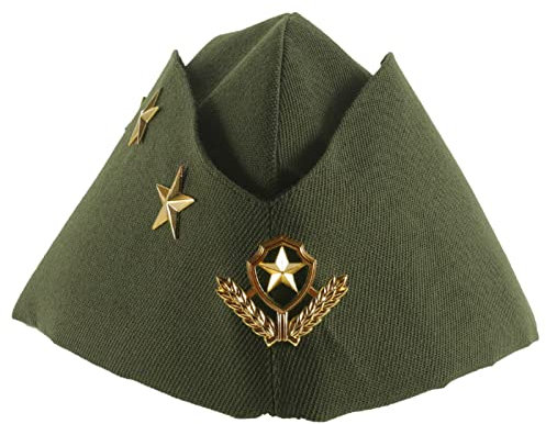 BESTOYARD Schiffchen Hut Militärshut Flugbegleiterin Mütze mit Sterne Ähre Cosplay Kostüm (Grün)