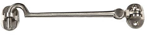 Cabin Hook and Eye Latch Lock Shed Gate Door Catch Silent Holder Stain Nickel 230mm (9)