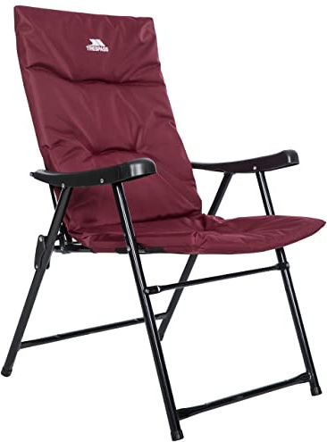 Trespass Folding Padded Garden Deck Chair Paddy Maroon One Size