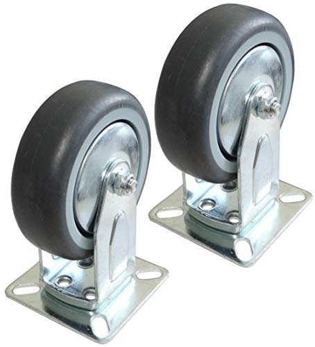 Aerzetix: 2 Rollen für Transportrollen Möbel feste Platte Ø 75 mm B 25 mm H 100 mm 60 kg Montageplatte 60 x 60 mm C42253