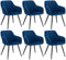 WOLTU Esszimmerstühle 6er Set Esszimmerstuhl Küchenstuhl Polsterstuhl Design Stuhl mit Armlehnen, mit Sitzfläche aus Samt, Gestell aus Metall, modern, Blau, BH93bl-6