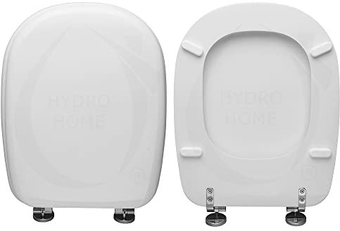 Copriwater Ideal Standard Tesi Compatibile, Tavoletta Wc In Legno Rivestito In Poliestere Con Cerniere Regolabili,Asse Wc Colore Bianco Sporco I.S. MADE IN ITALY