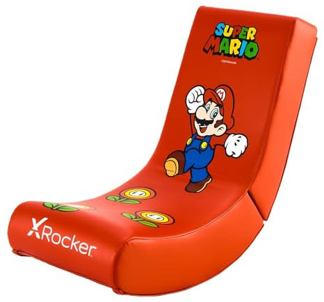 X Rocker Nintendo Super Mario Floor Rocker | Gaming Sessel für Kinder | Super Mario Design, 2020096, Rot, Klein