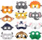 Jiahuade Tiermasken für Kinder,12 Stück Filz Tiermasken,Kindermaske Rollenspiel,Maske Tier Wiederverwendbar,Filzmaske Geeignet für Geburtstagsfeiern,Dschungel Party Deko,Cosplay Party,Kostümpartys