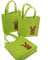 Logbuch-Verlag 3 Ostern Filztaschen Osternest Verpackung 18,5 x 16 x 5 Osterhase für Kinder u. Erwachsene grün braun