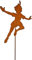Bornhöft Gartenstecker wie Tinkerbell Metall Rost Gartendeko Edelrost rostiger Beetstecker 60cm (Peter Pan 60cm)