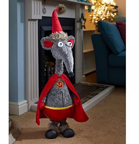 Marco Paul Christmas Super Rat - Free-standing Soft Plush Festival Accessories Animal Ornament- Santa Style Large Animal Figurine Rat for Christmas Mice Decoration, Xmas Indoor Rat Decor (108cm)