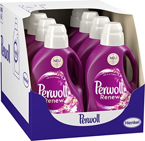 Perwoll Renew Blütenrausch Flüssigwaschmittel, 192 (8 x 24 Wäschen), Feinwaschmittel für Buntwäsche & Weißes, Color Waschmittel verleiht intensive Frische mit blumigem Duft