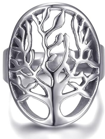 BOBIJOO Jewelry - Bague Arbre de Vie Protection Amour Homme Femme Acier Inoxydable Argent - 63 (10 US)