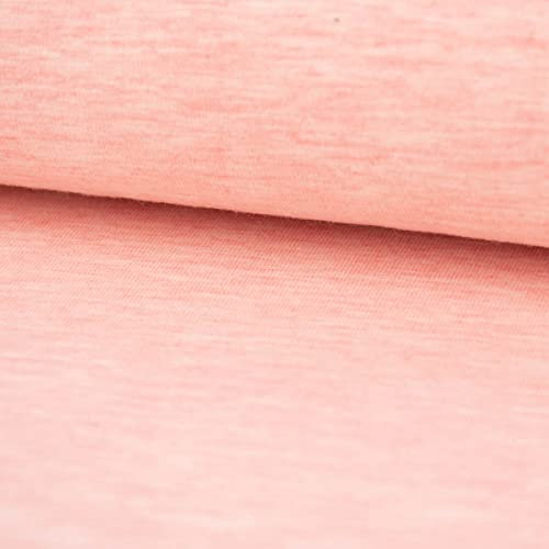 SCHÖNER LEBEN. Baumwolljersey Melange Jersey einfarbig rosa meliert 1,45m Breite