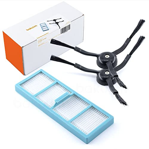 Pack x1 Filtros HEPA + x2 Escobillas Laterales, depósito solidos, para Cecotec Conga 8090 Ultra 9090. Pack repuestos y accesorios para robot aspirador