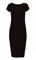 GirlzWalk® Womens Cap Sleeve Bodycon Midi Dress - Ladies Wiggle Pencil Round Neck Long Stretch Maxi Dress (Black, 16-18)
