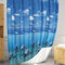 Rideau de baignoire bleu 180x200 avec anneaux de fixation inclus | Rideau de douche tissu lavale de superbe motif des dauphins | Ensemble de salle de bain avec crochets de rideau douche durable