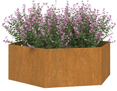 Keketa Macetero gris, 120 x 120 x 45 cm, de acero Corten, macetera, macetero de exterior, alto, maceta de exterior, macetero de exterior, macetero de exterior, macetas, macetas, jardineras de exterior