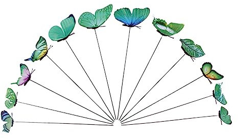 Veemoon 12-teiliges Set Hochzeitsdeko Stock Künstlich Wiesendekor Garten Schmetterling Grüne Pflanzen Kolben