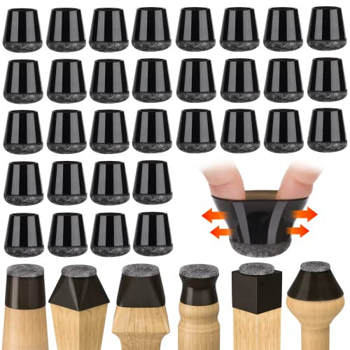 FOMYHEARD Schutzkappen für Stuhlbeine 32 Stücke, Verdickter Filz Stuhlbeinkappen Rund, Filzgleiter für Stühle, Geräusche und Kratzer Beseitigen für Stühle, Kleine Stuhlkappen 25-30 mm
