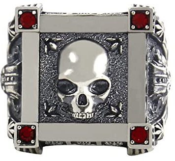 Gruselige Halloween Horror 2023 Y29K Halloween Ring Europäische und amerikanische kreative Retro Diamant Ring Weihnachten Serviettenhalter (Silber, 14)