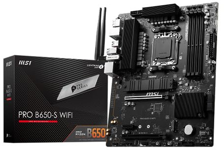MSI Carte mère PRO B650-S WIFI (équipée de B650), conception fiable de PCB 6 couches, circuit d'alimentation stable 12+1+1, prend en charge ATX DDR5-7200 (OC) compatible avec AMD Ryzen 7000/9000