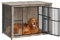 Feandrea Hundekäfig Möbel, Beistelltisch, Hundebox, Moderne Hundehütte Indoor für Hunde bis zu 37 kg, hochbelastbar, geschlossener Boden, Hundehaus 2 Türen, Greige meliert PFC024G01