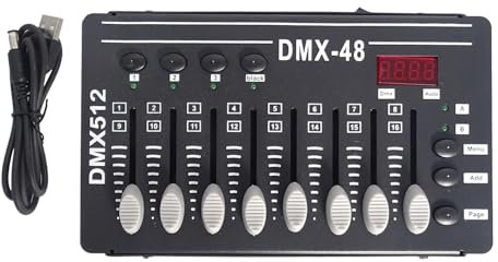 rockible DMX-Controller, DMX-Licht-Controller, Party, DMX 512, Controller, Bühnenlicht, Clubs, DMX-Konsole mit USB-, DMX-Lichtsteuerung
