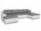 Wohnlandschaft mit Schlaffunktion Faris U-Form - Couch, Schlafsofa mit Bettkasten, Couchgranitur mit Bettfunktion, Big Sofa, Bettsofa (Weiß + Grau (Madryt 120 + Inari 91))