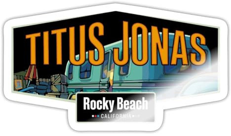 Spreadshirt Die drei Fragezeichen Titus Jonas Wohnwagen Sticker Aufkleber, 10 x 10 cm, Weiß glänzend