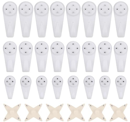 MOSTFUN 70 Stück Bilderhaken Ohne Bohren, Spurlose Bilderhaken, Wandbildhaken, Unsichtbare Wandhaken für Hängende Fotorahmen, Gemälde, Uhren, Spiegel - 4 Designs (Weiß)