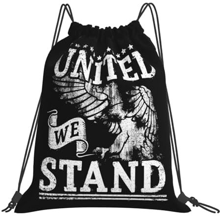 Zhimahou United We Stand Eagle Sportrucksack mit Kordelzug, für Damen und Herren, wasserdicht, für Reisen, Strand, Schultasche, Rucksack mit Kordelzug