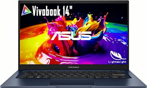ASUS Vivobook - Computer portatile sottile FHD da 14, Intel 12a generazione i3-1215U, grafica Intel Iris Xe, Bluetooth 5.3, Wi-Fi 6E, lettore di impronte digitali, webcam 720p, USB tipo C, Windows11