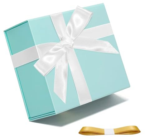 20x18x8 cm Blaugrün Geschenkbox für Geschenke mit Magnetverschlussdeckeln und Bändern, Geschenkboxen für den Heiratsantrag des Bräutigams, Hochzeit, Halloween, Weihnachten, Geburtstagsgeschenk